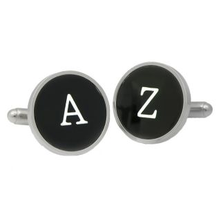 Brooker Cufflinks Polished Round Engraving suitable Silver