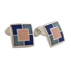 Sterling Peach Inlay Cufflinks