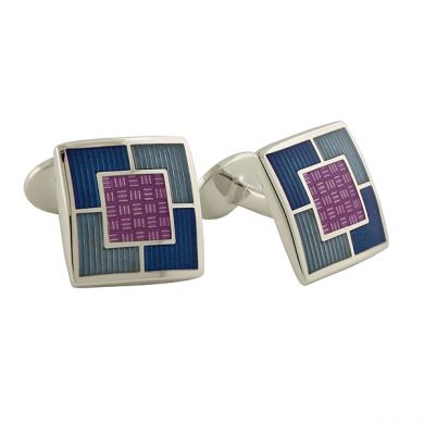 Sterling Purple Inlay Cufflinks