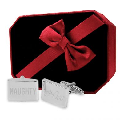 Naughty or Nice Cufflinks Boxed Holiday Gift Set