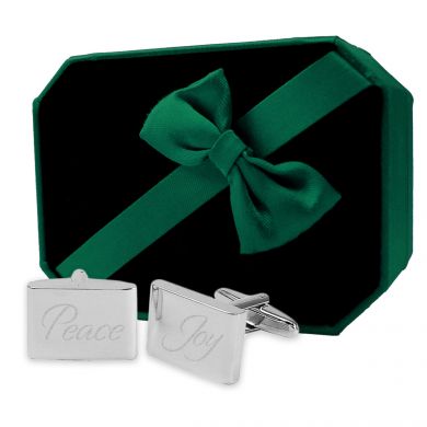 Holiday Peace and Joy Cufflinks Boxed Gift Set