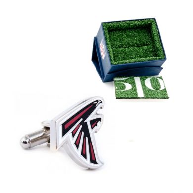 Silver Finish Atlanta Falcons Cufflinks