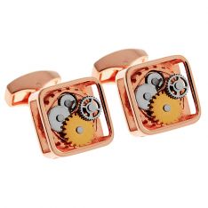 Gold Gear Square Cufflinks