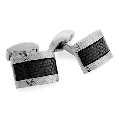 Framed Black Carbon Fiber Cufflinks