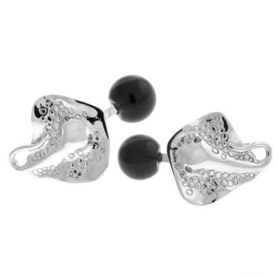 Skull cufflink with black carbon fibre – Tateossian USA