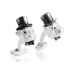 Top Hat and Bowtie Bulldog Cufflinks