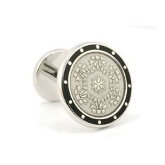 Silver French Floral Cufflink