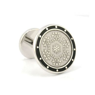 Silver French Floral Cufflink