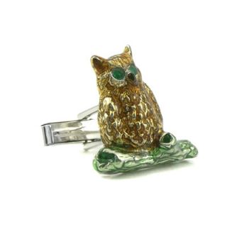 Hand Painted Owl Cufflinks