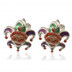 Sterling Silver Mardi Gras Cufflinks