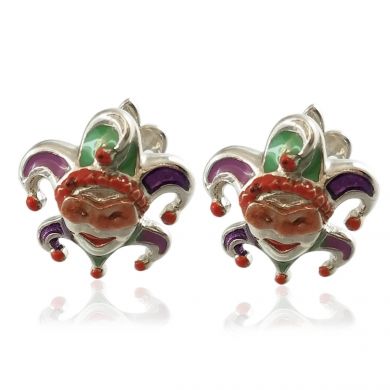 Sterling Silver Mardi Gras Cufflinks