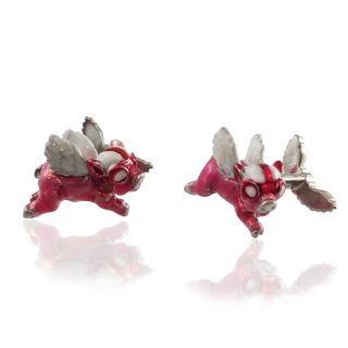 Sterling Silver Flying Pig Cufflinks