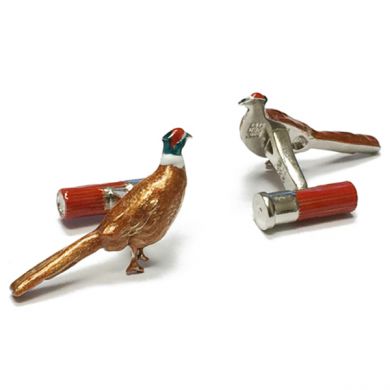 Pheasant with Shotgun Shell Cufflinks
