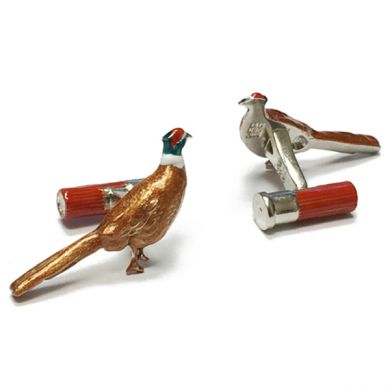 Pheasant with Shotgun Shell Cufflinks Pheasant with Shotgun Shell Cufflinks