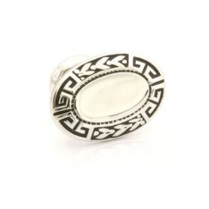 Black Greek Border Oval Cufflinks