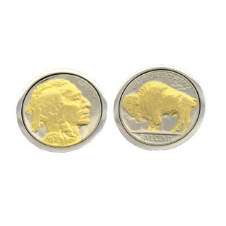 Two Tone Buffalo Nickel Cufflinks