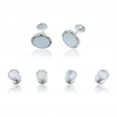 Mother of Pearl Faceted Stud Set