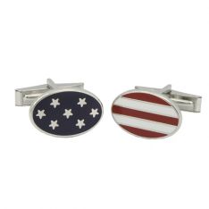 Oval Stars & Stripes Cufflinks
