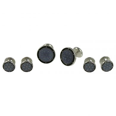 Round Black and Steel Gray Stud Set