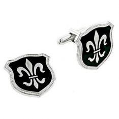 Black Fleur De Lis Cufflinks