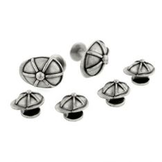 Matte Silver Derby Cap Stud Set