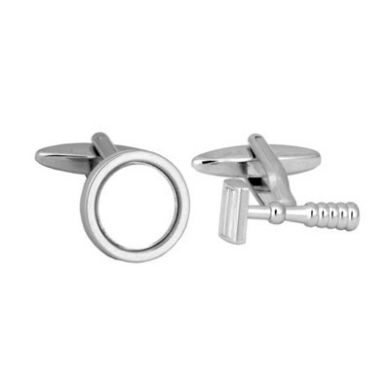 Shaving Mirror & Razor Cufflinks