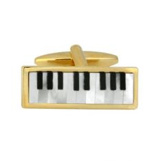 Onyx and Mother of Pearl Piano Keyboard Cufflinks