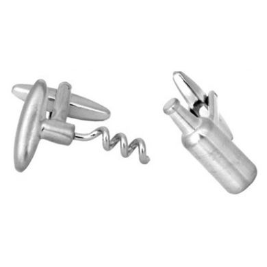 Bottle and Cork Screw Cufflinks