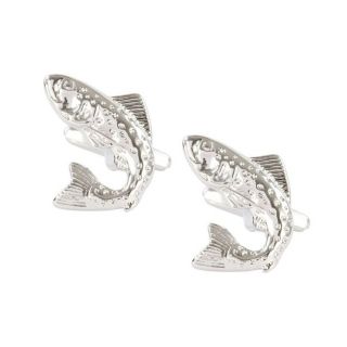 Salmon Rhodium Cufflinks