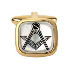 Masonic Symbol Over Pearl Cufflinks