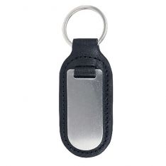 Leather Key Ring With Stainless Steel Plate