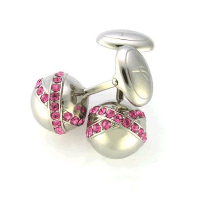 Pink Crystal Sphere Cufflinks