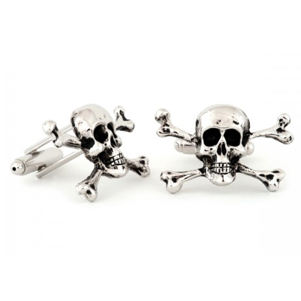 Silver Tone Skull and Crossbones Cufflinks: Cufflinks Depot