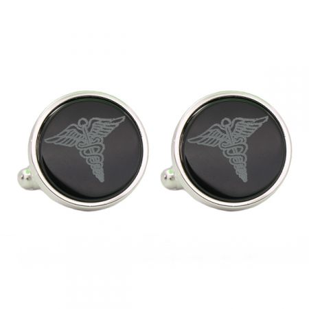 High Quality Round Monochromes Roundel Design Cufflinks