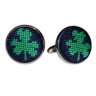 Needlepoint Shamrock Cufflinks