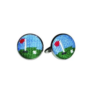 Golf Green Needlepoint Cufflinks