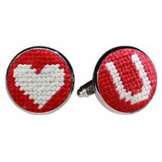 Heart U Needlepoint Cufflinks