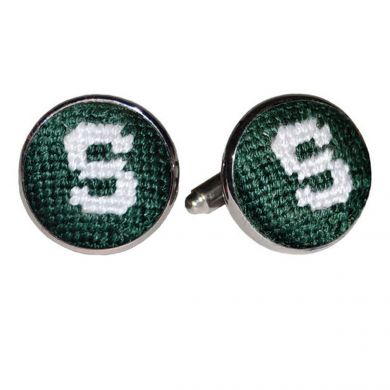 Michigan State Needlepoint Cufflinks