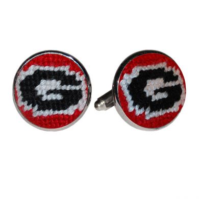 Needlepoint Georgia Bulldogs Cufflinks