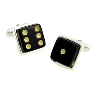 Black Lucky 7 Dice Cufflinks