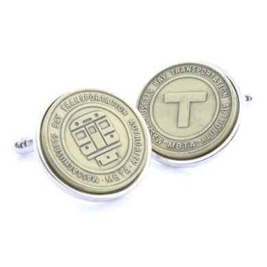 Boston Transit Token Cufflink