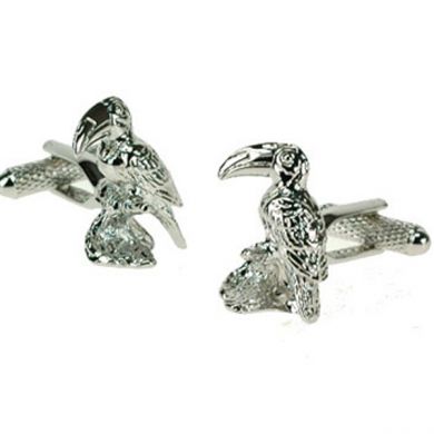 Select Gifts Scarlet Macaw Parrot Sterling Silver Cufflinks Optional Engraved Box 