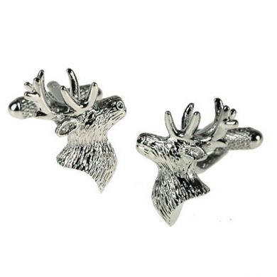 Silver Stag Head Cufflinks