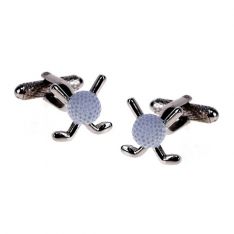 Golf Ball & Clubs Cufflinks