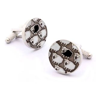 Round Black Sheep Cufflinks