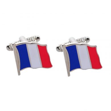 Waving French Flag Cufflinks Waving French Flag Cufflinks