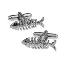 Oxidized Bone Fish Cufflinks