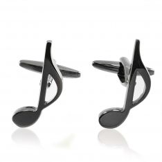 Gunmetal Music Note Cufflinks