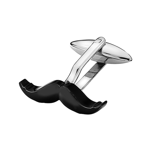 Black Moustache Movember Cufflinks with Gift Box