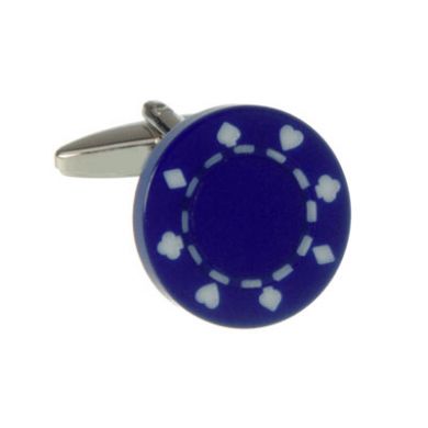 Blue Poker Chip Cufflinks Blue Poker Chip Cufflinks